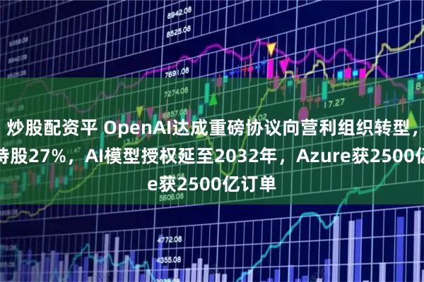 炒股配资平 OpenAI达成重磅协议向营利组织转型,微软持股27%,AI模型授权延至2032年,Azure获2500亿订单